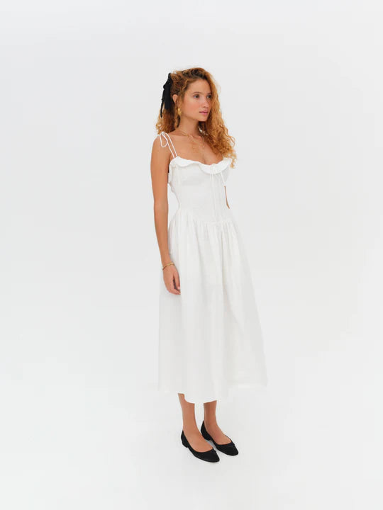 Bethany Midi Dress White