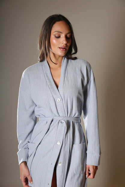 Robe Drop Stitch Pearl