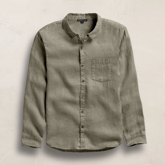 Lightweight Linen Shirt Green