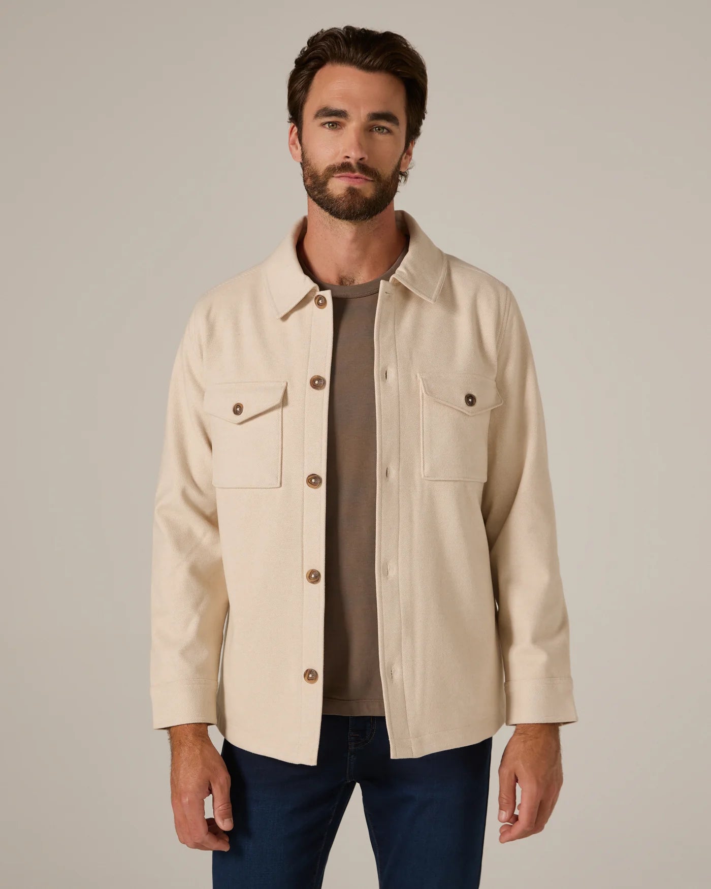 Craftsman Twill Shacket Beige