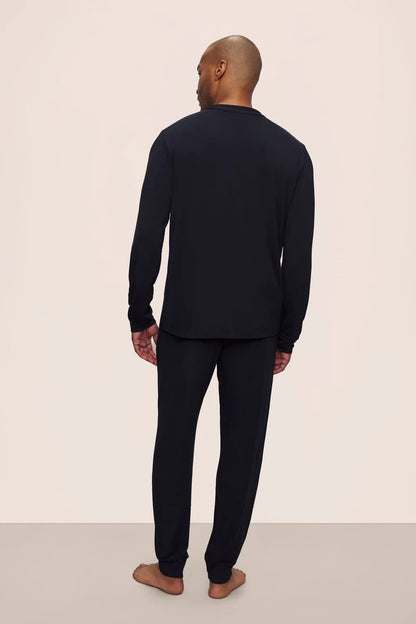 Henry Modal Long Pj Set Black