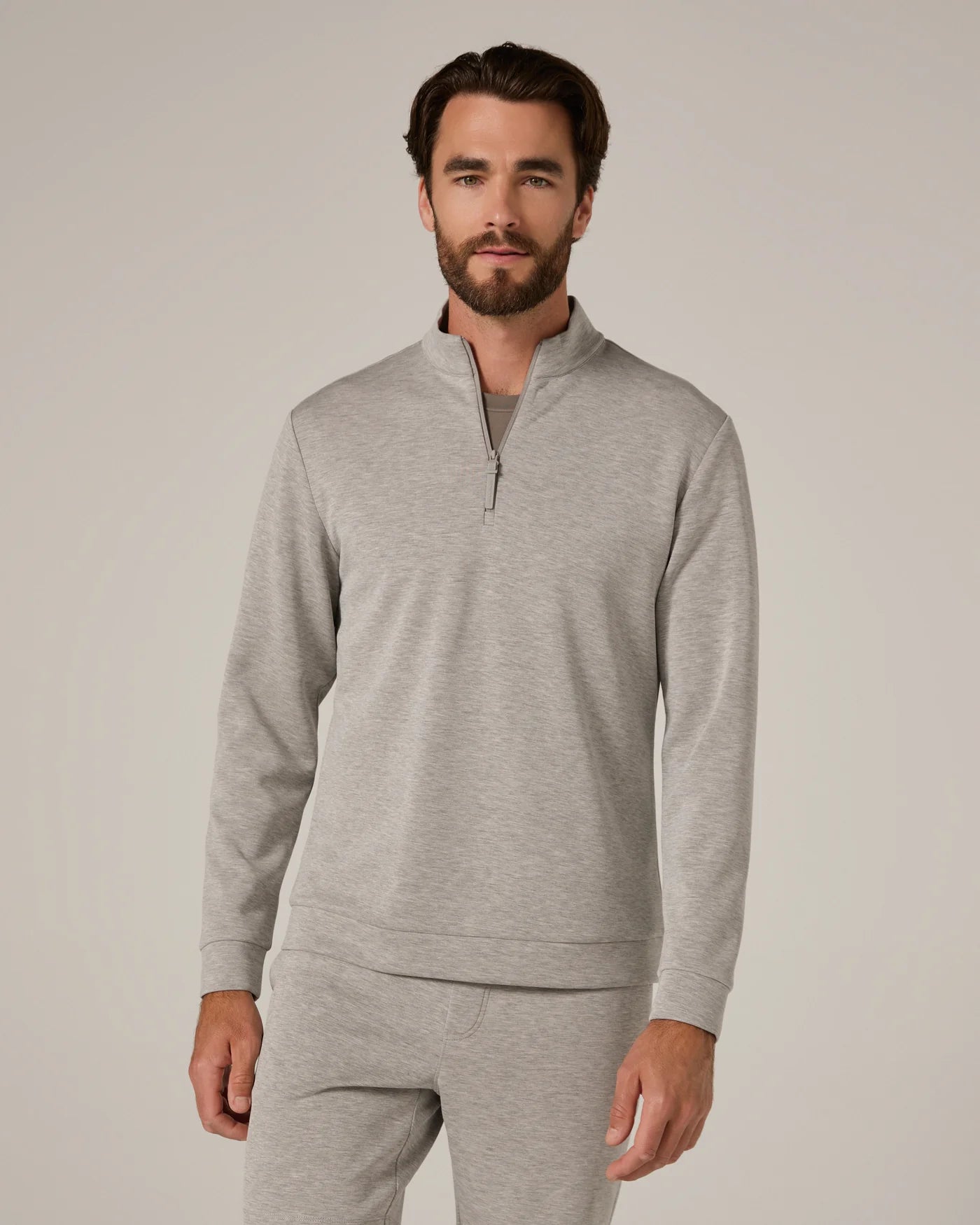 Re Quarter Zip Heather Grey