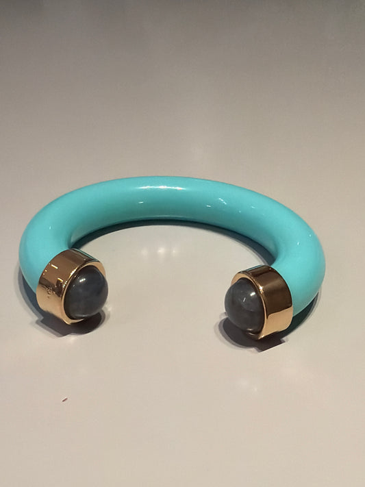 Turquoise Shell Blue Quartz Bangle