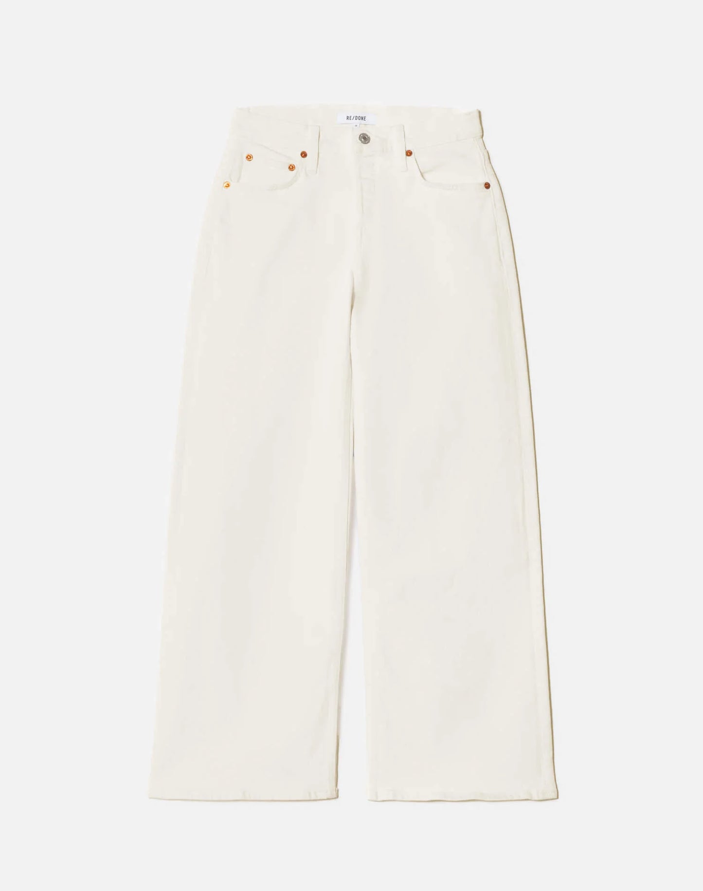 Mid Rise Wide Leg Vintage White