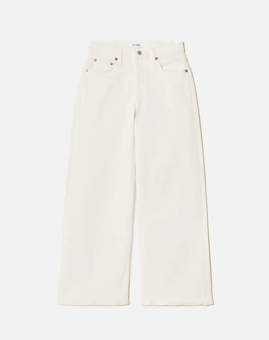 Mid Rise Wide Leg Vintage White