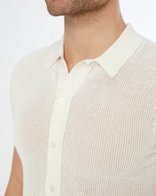 Crochet Knit Button Up Shirt White