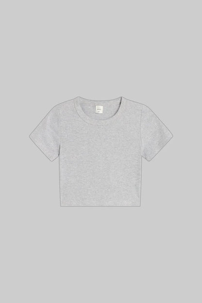 Kelly Crop Slim Fit Tee Grey