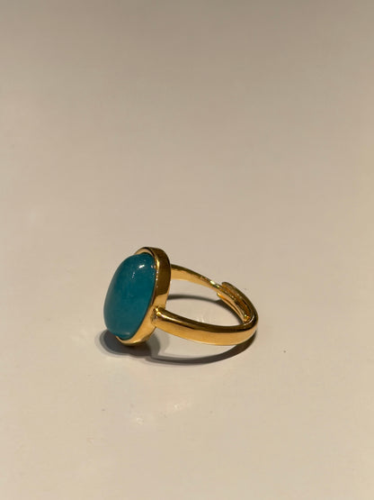 Moonstone Aqua Oval Ring