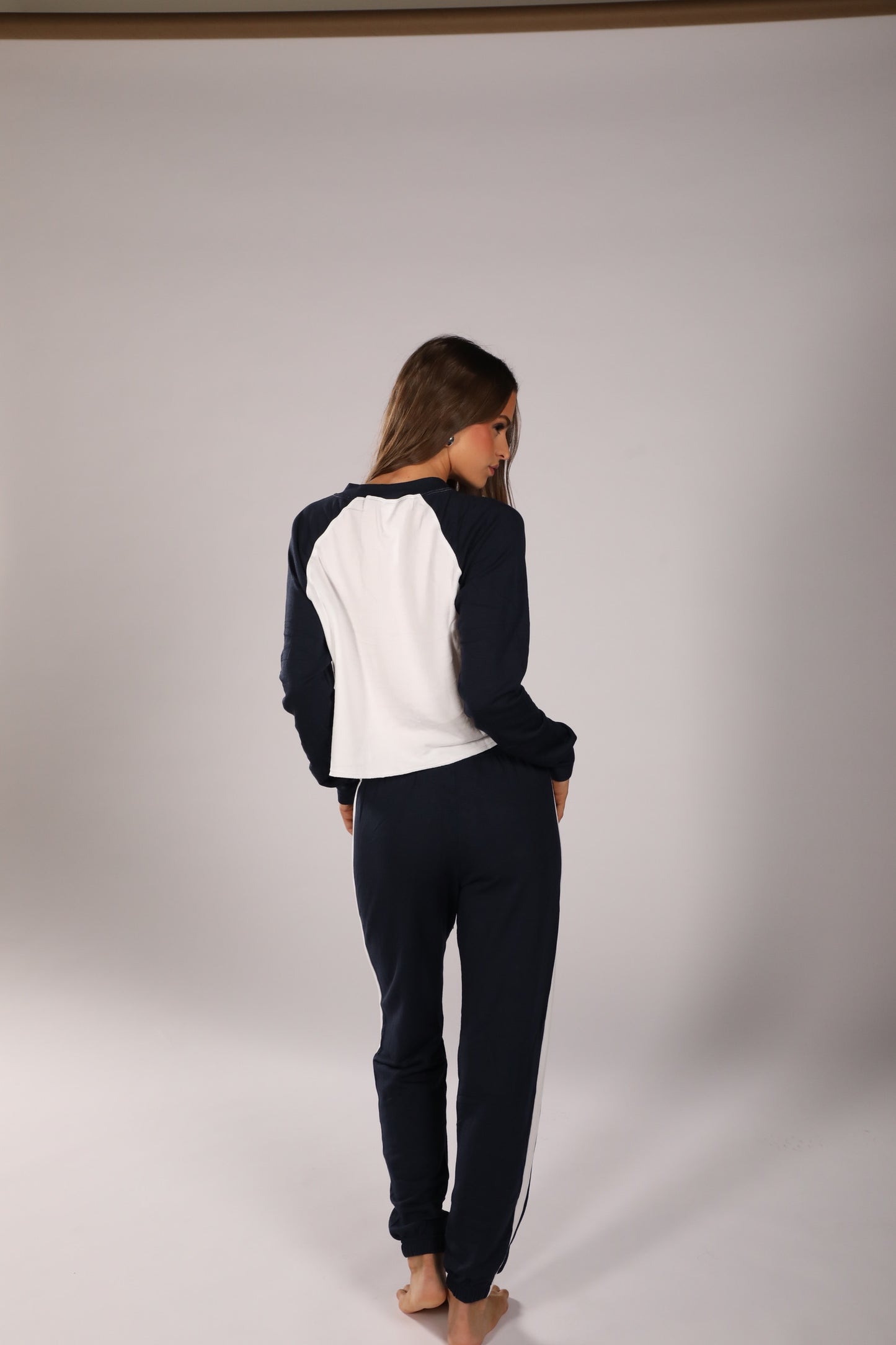 Warm Up Crop Fleece Blue Sweatshirt