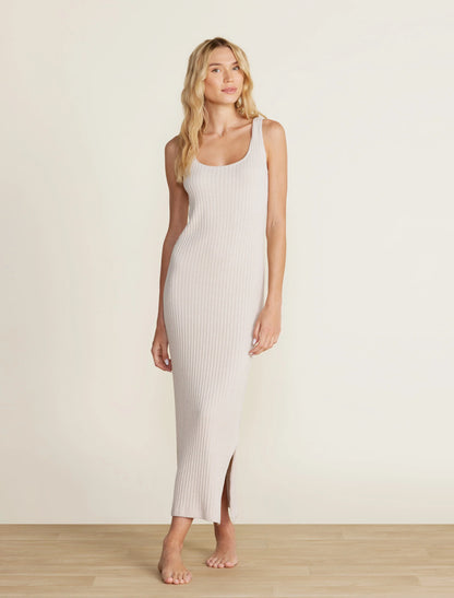 Ribbed Square Neck Dress