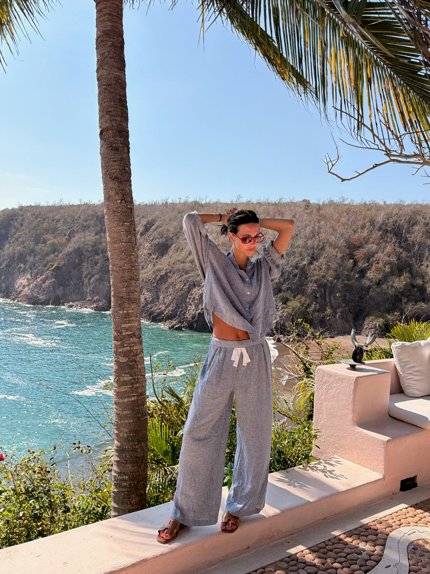 Checkered Linen Set