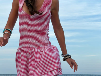 Boat Checkered Mini Dress