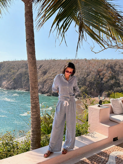 Checkered Linen Set