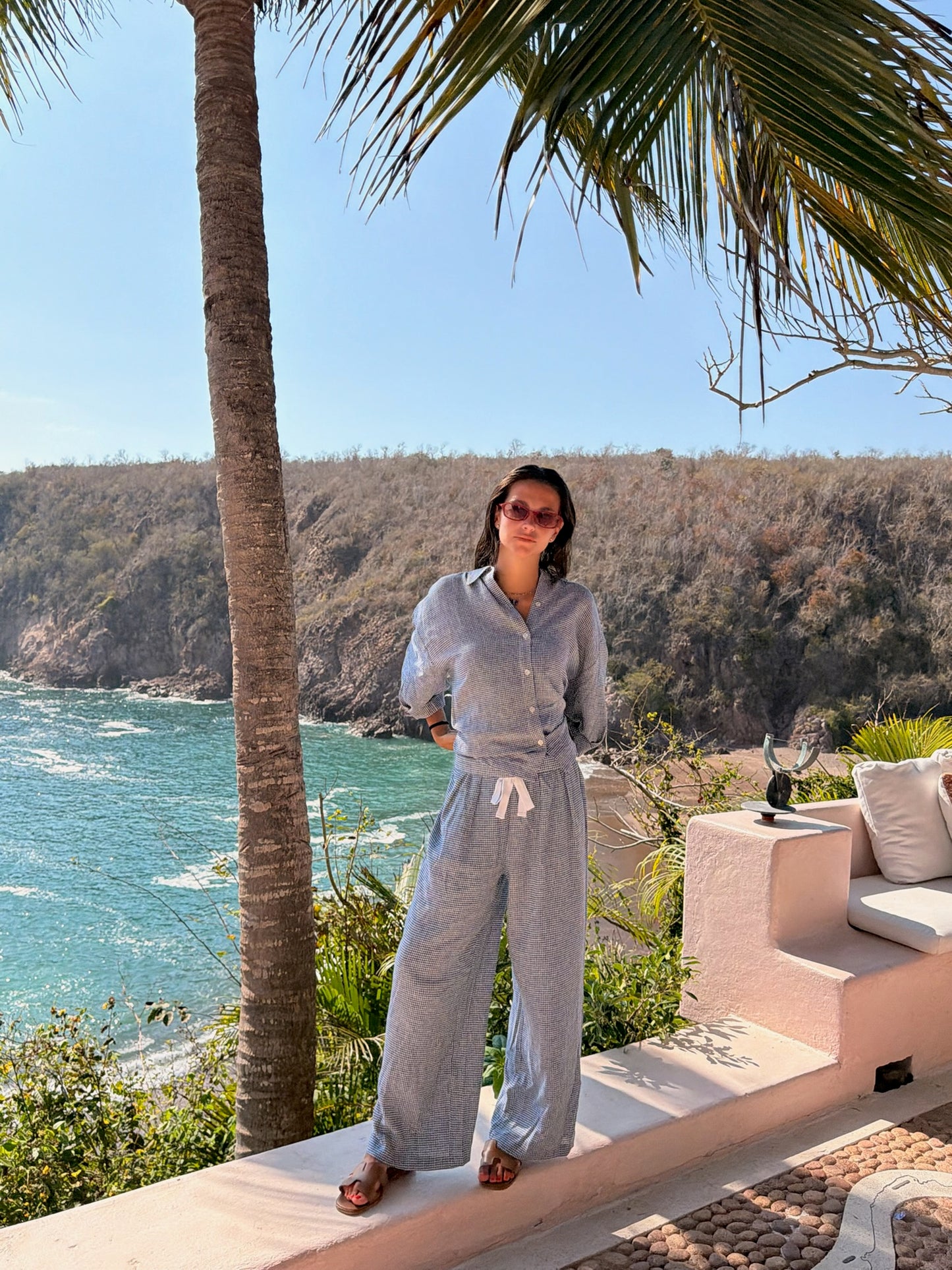 Checkered Linen Set