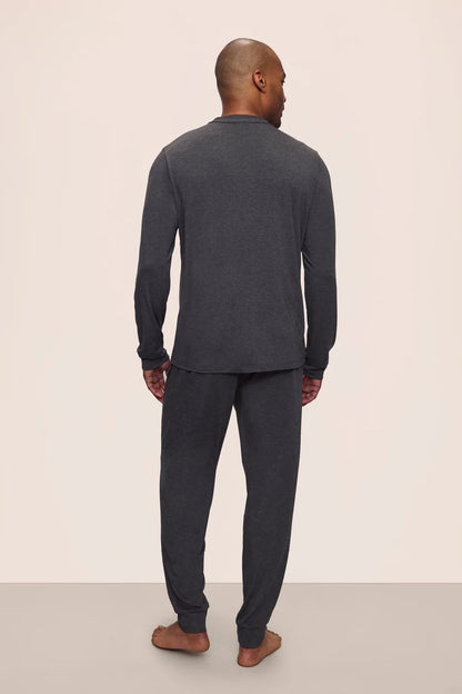 Henry Modal Long Pj Set Charcoal