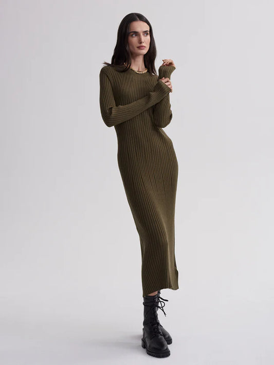 Axel Rib Knit Midi Dress