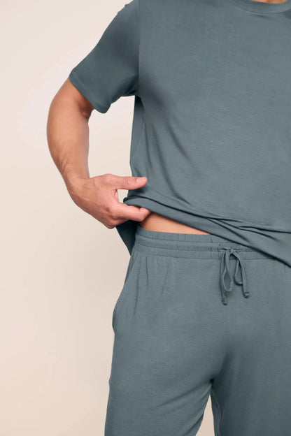 Henry Pj Short Set Stone Blue