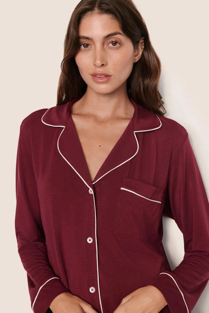 Gisele Modal Long Pj Set Bordeaux