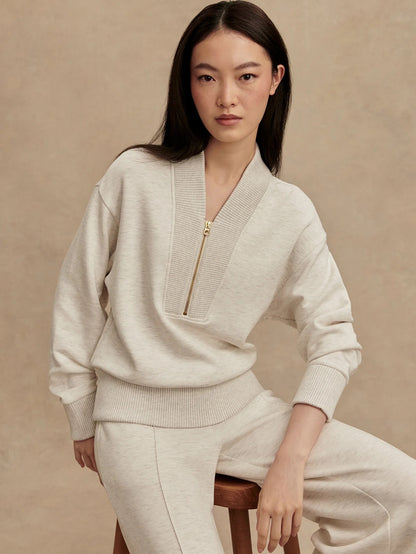Sally Half-Zip Sweat Ivory