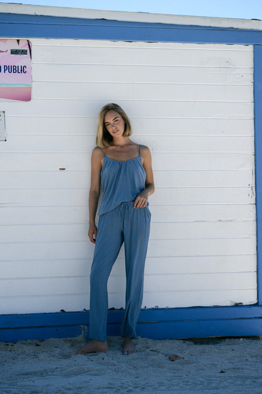 Gisele Printed Modal Cami & Pant PJ Set Duo Stripes