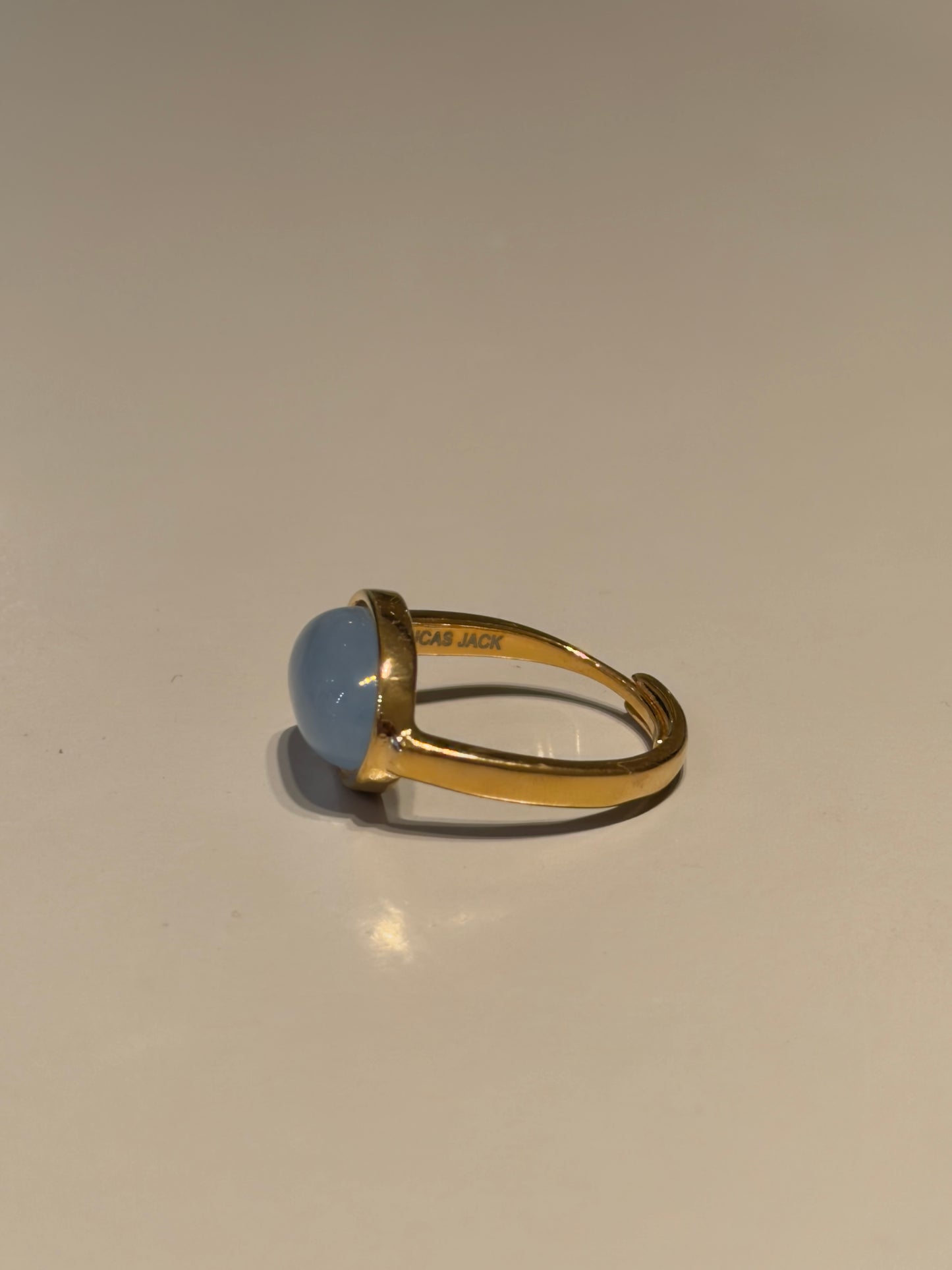 Moonstone Baby Blue Oval Ring