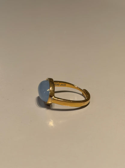 Moonstone Baby Blue Oval Ring