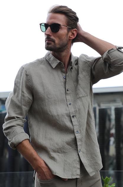 Lightweight Linen Shirt Overcast