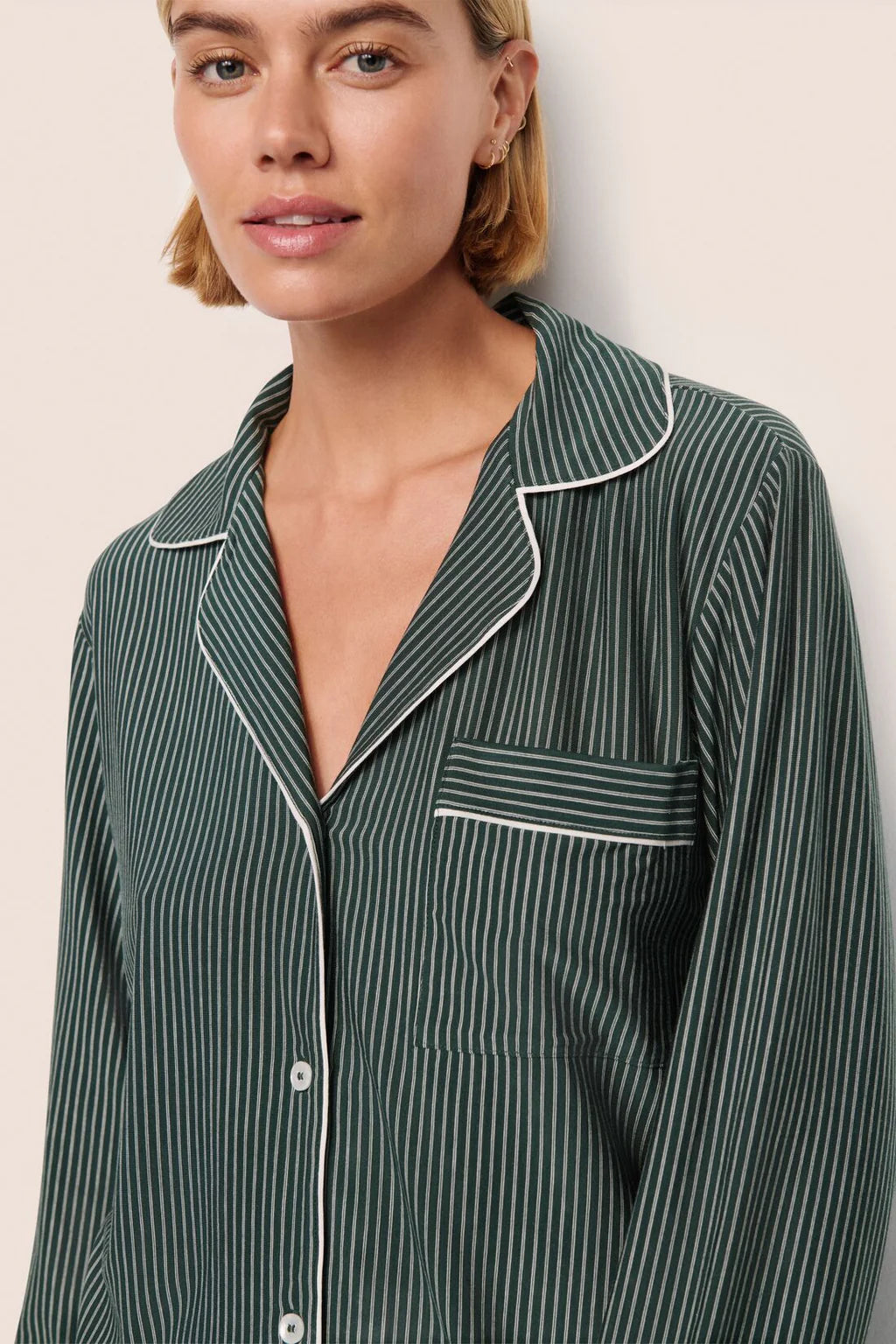 Gisele Modal Long Pj Set Duo Stripe Pine