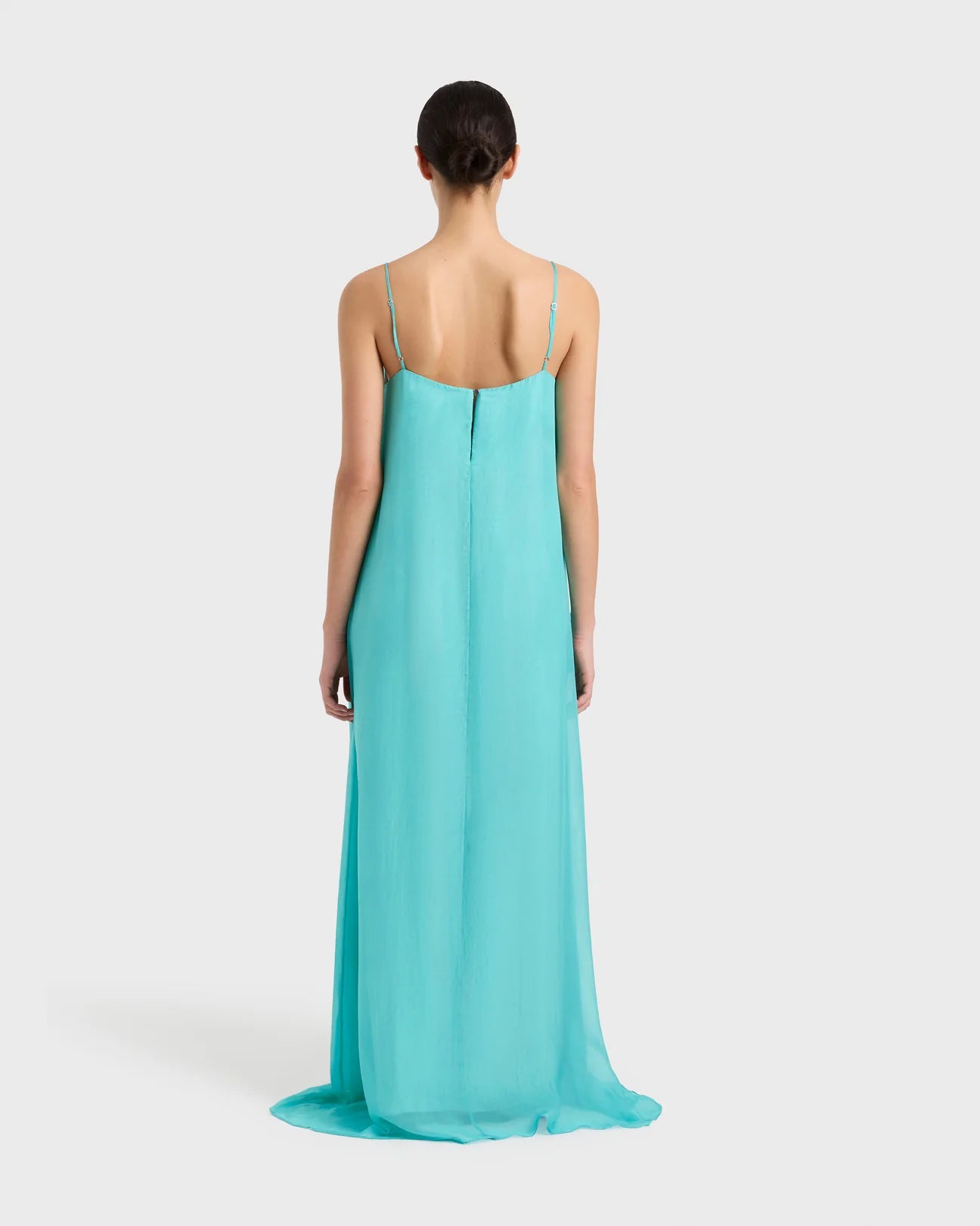 Capri Silk Chiffon Cami Dress Aqua