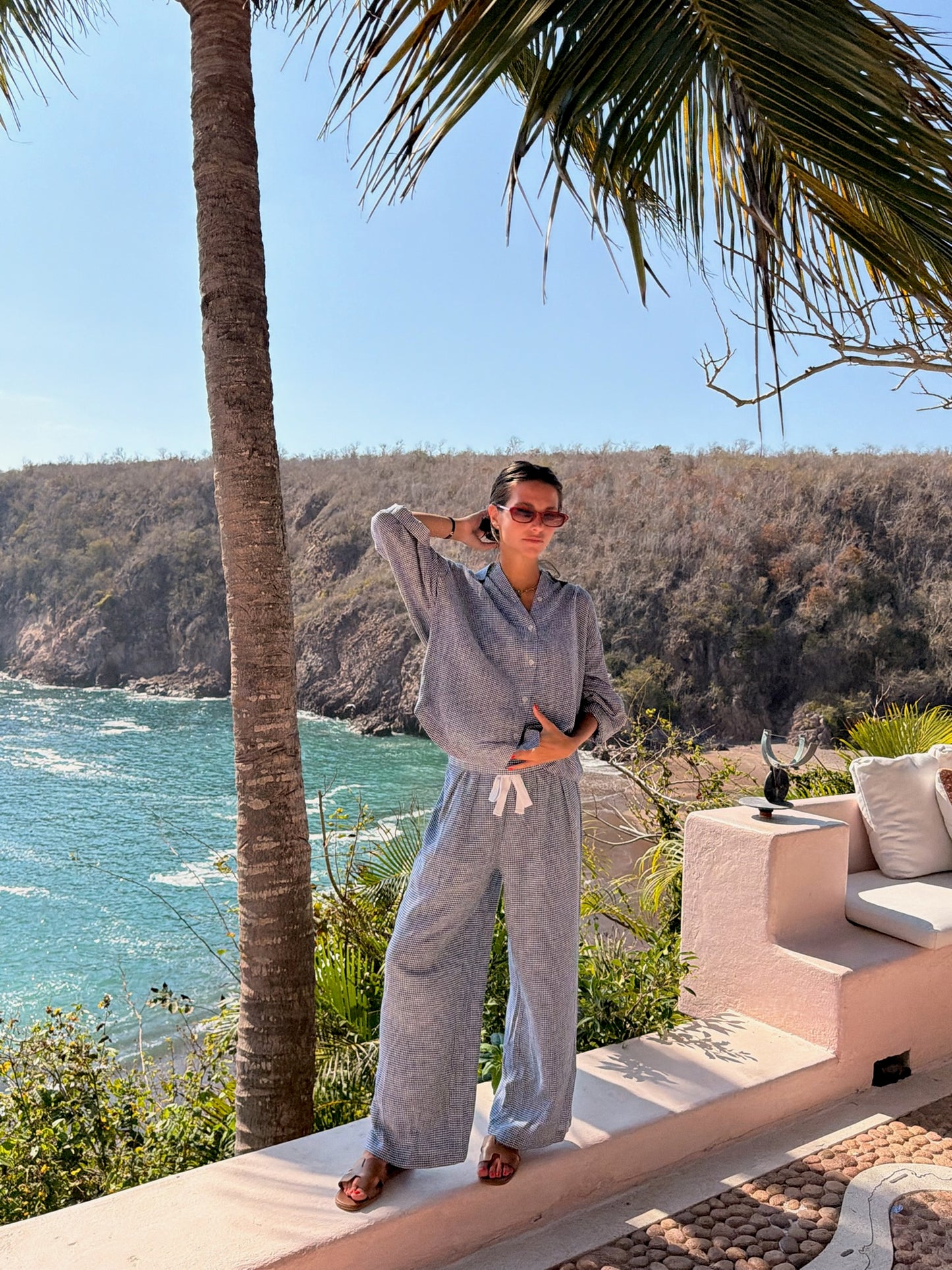 Checkered Linen Set