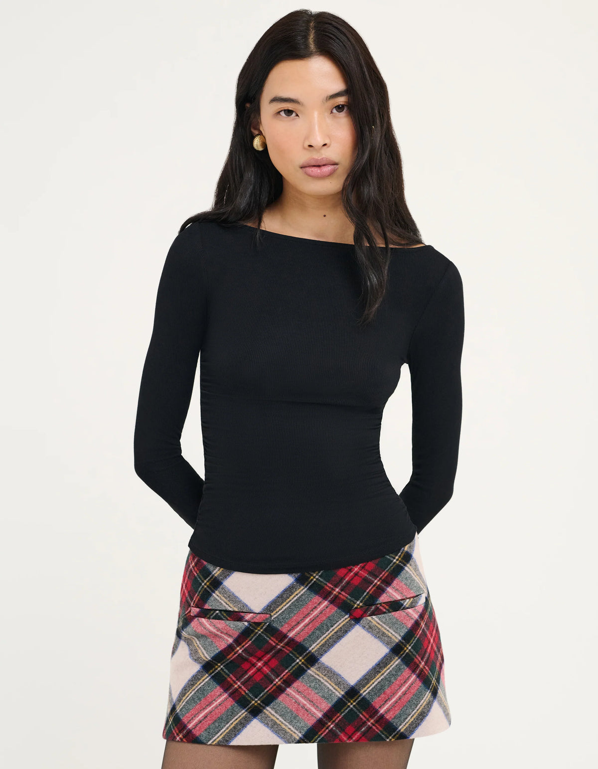 Mistletoe Plaid Mini Skort
