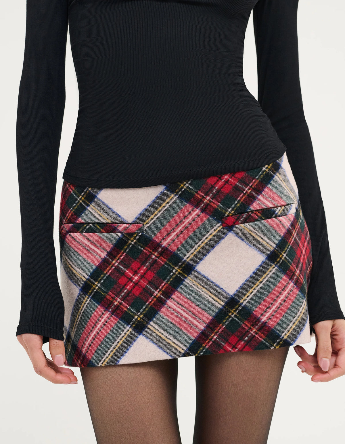 Mistletoe Plaid Mini Skort