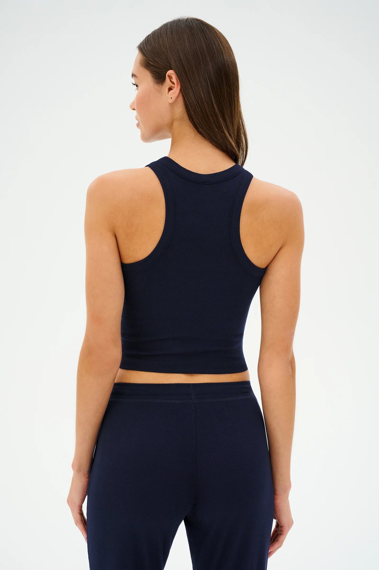 Kiki Rib Crop Tank Indigo