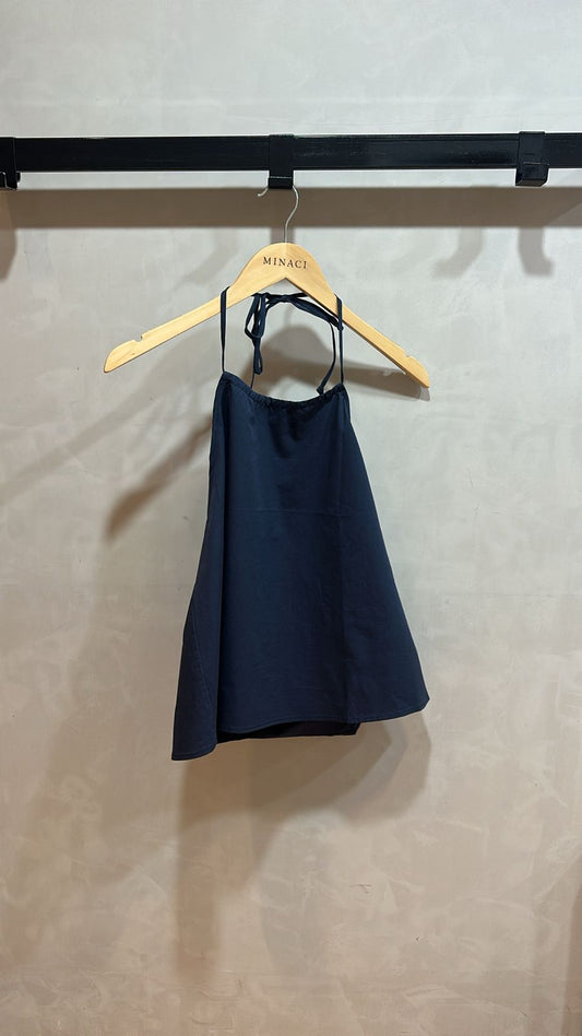 Navy Linen Top