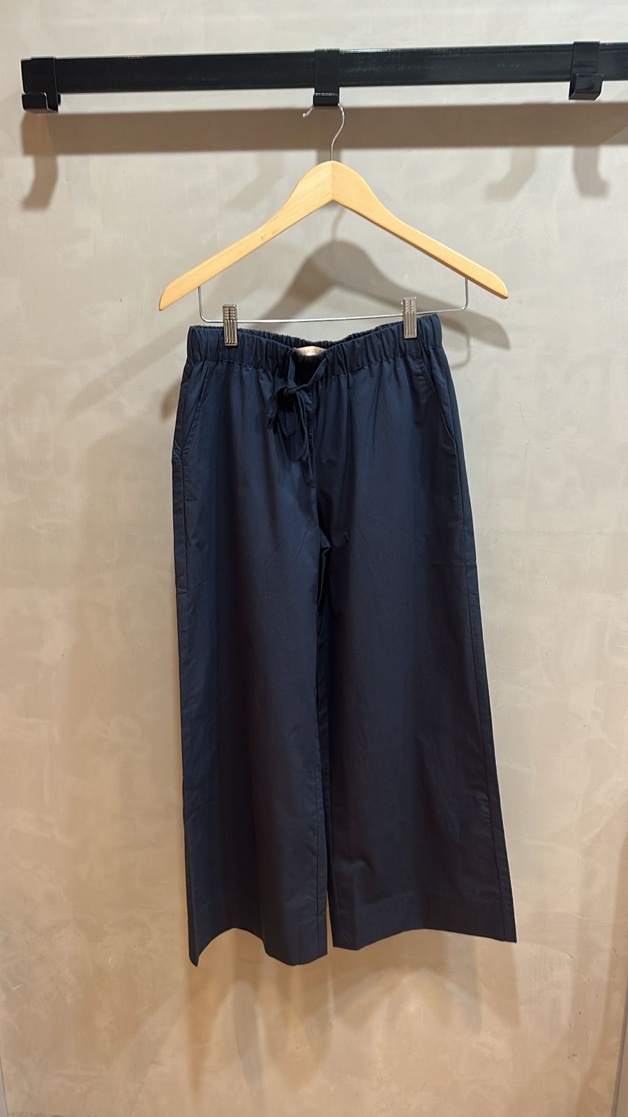 Navy Linen Stretch Pants