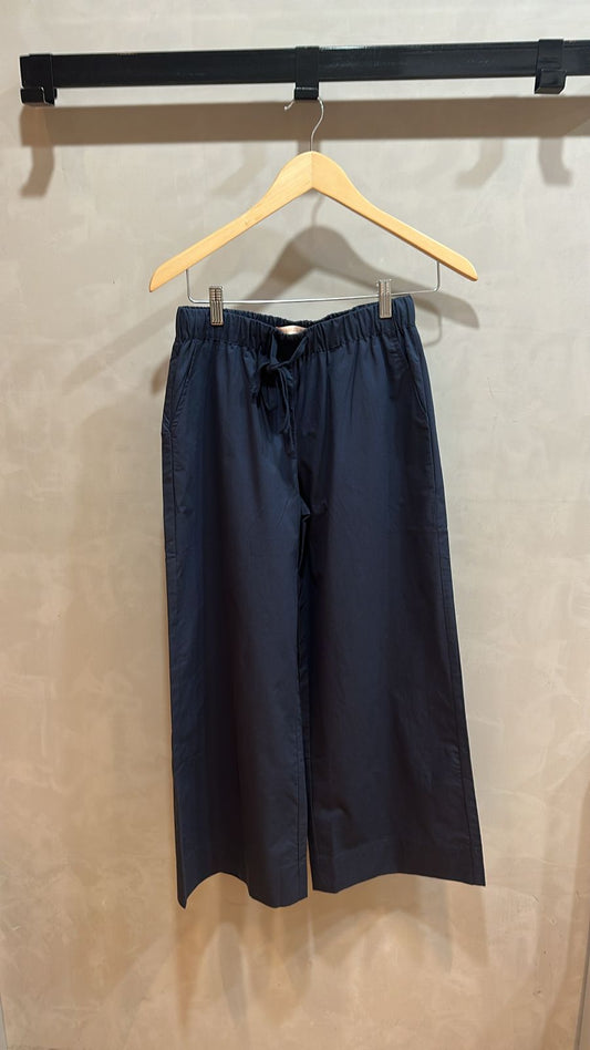 Navy Linen Stretch Pants