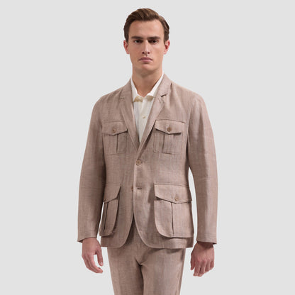 Linen Safari Blazer Tobacco