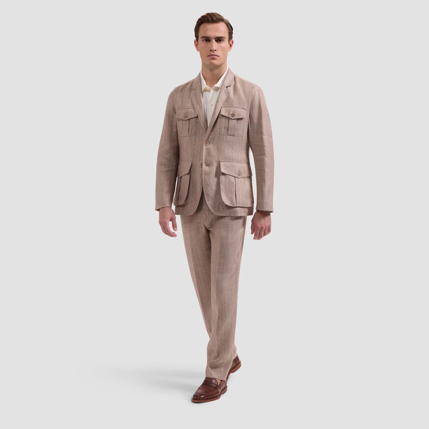 Linen Safari Blazer Tobacco
