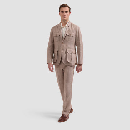 Linen Safari Blazer Tobacco