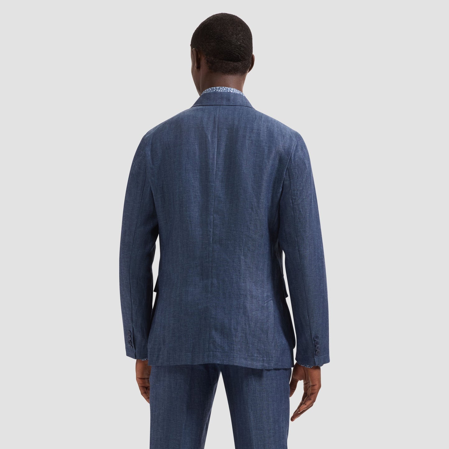 Linen Safari Blazer Navy