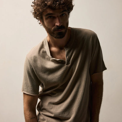 Slub Jersey Short Sleeve Henley