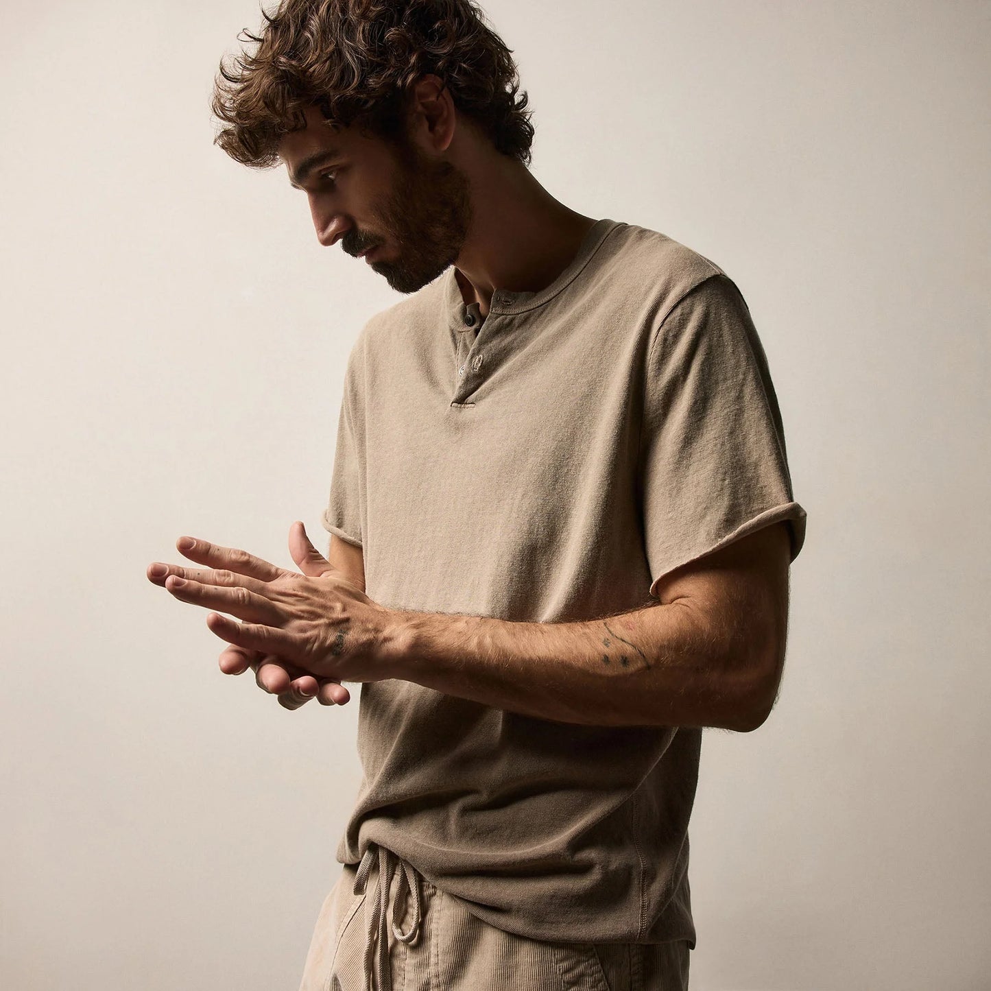 Slub Jersey Short Sleeve Henley