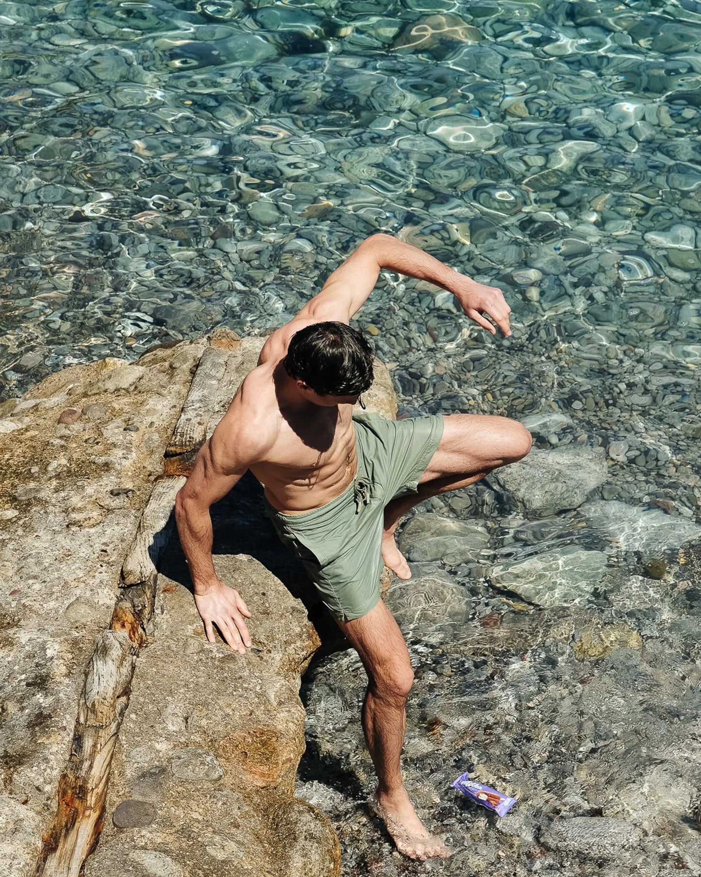 Reefrover Green Swim Trunk 7 Inch Mens