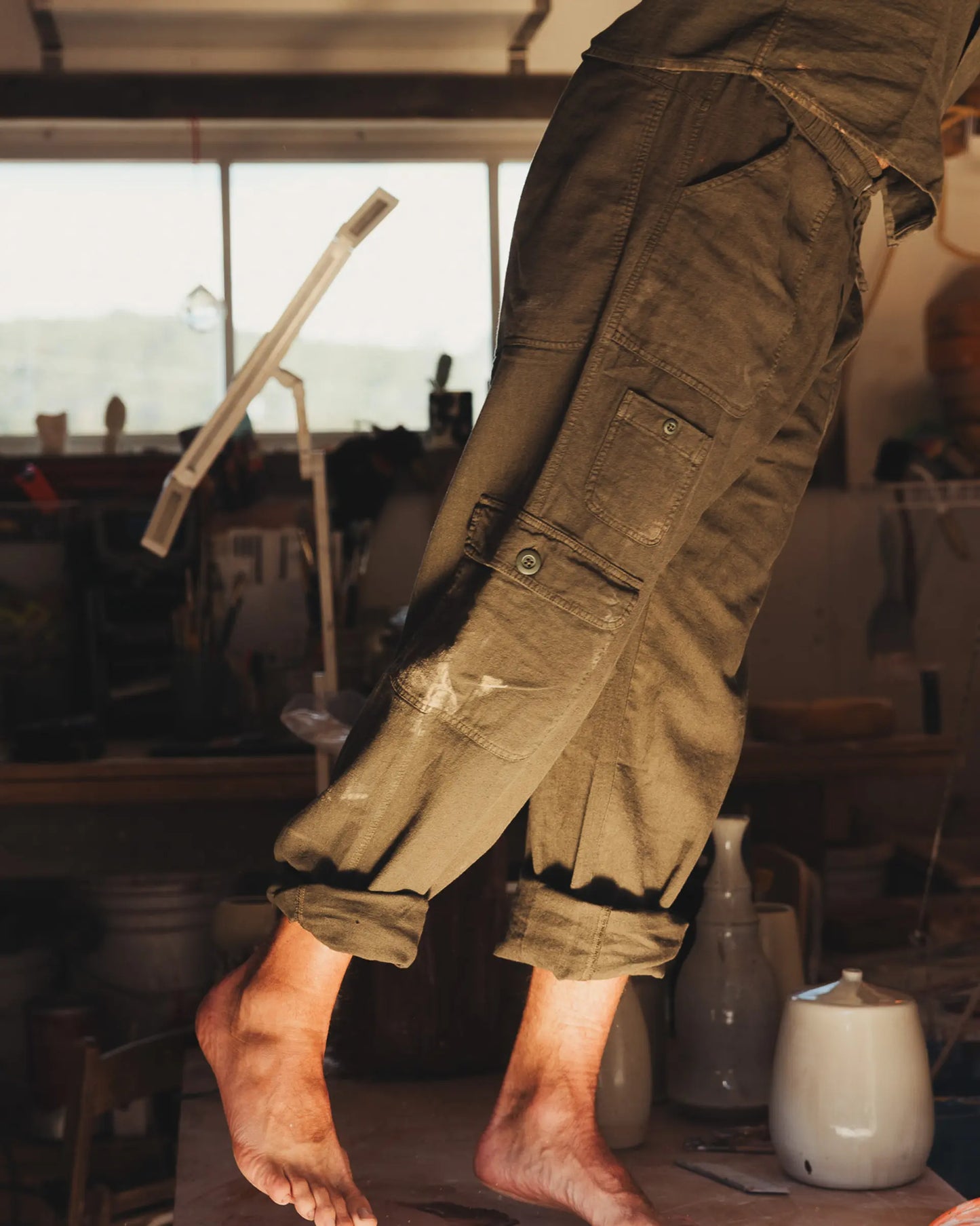 Traveller Linen Pants Olive