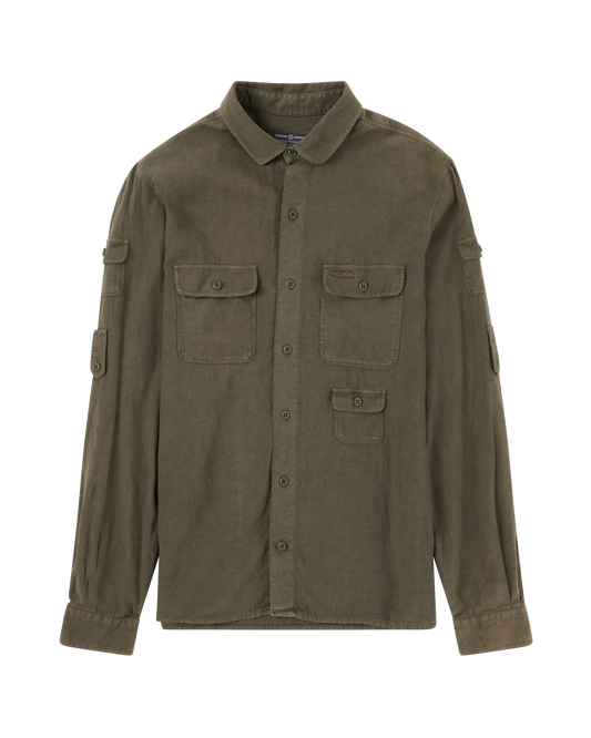 Traveller Linen Shirt Olive