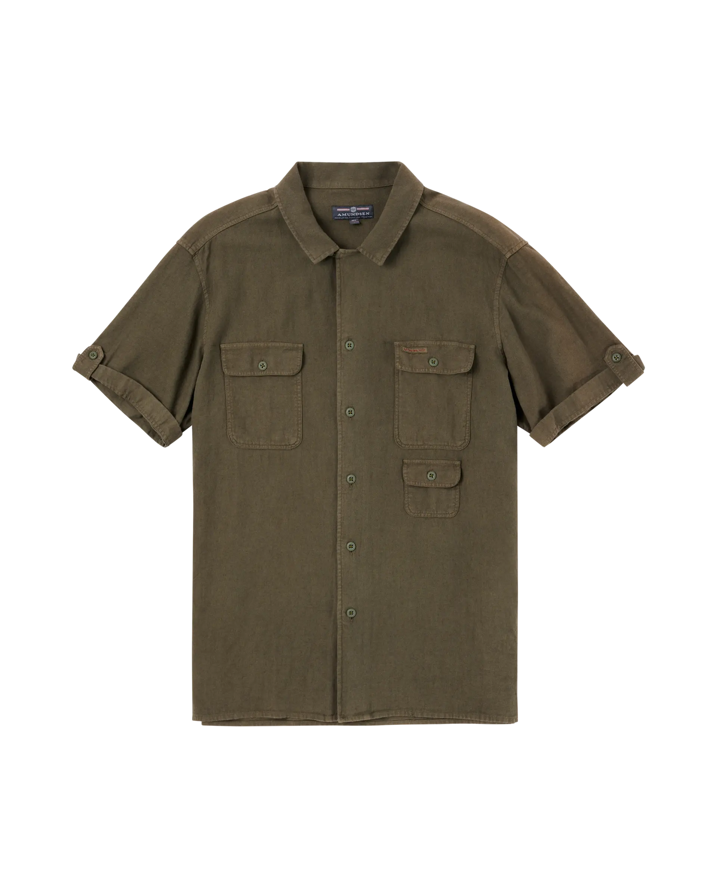Traveller Linen Short Sleeve Shirt Olive