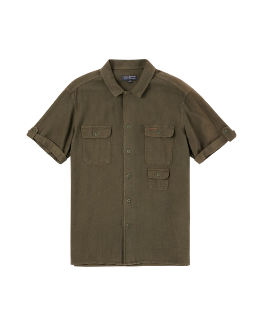 Traveller Linen Short Sleeve Shirt Olive