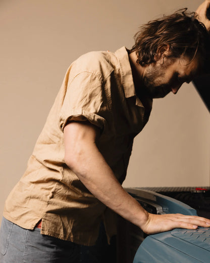 Traveller Linen Short Sleeve Shirt Khaki