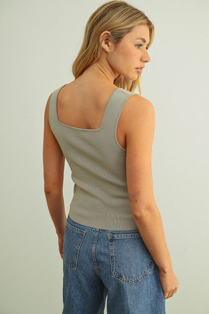 Essential Sleeveless Ribbed Knit Top
