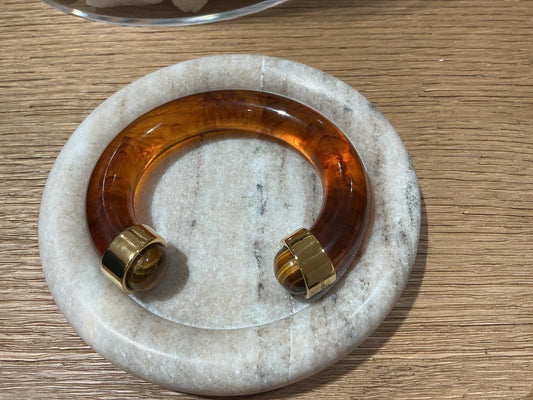 Resin Shell Tigers Eye Bangle